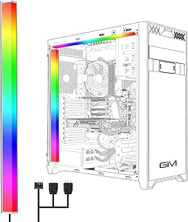 شريط اضاءة RGB للكمبيوتر لحافظة الالعاب KB 14 LED مغناطيسي بالوان قوس قزح بطول 1 قدم 5 فولت ARGB 4 دبابيس راس لاسوس اسروك جيجابت متوافق مع موزع جي اي ام من اكسبور رمادي