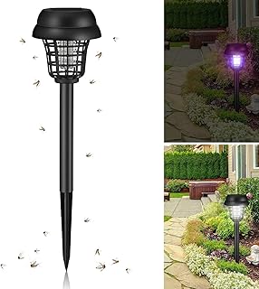 Bolivia's Solar Bug Zapper Outdoor, Waterproof Mosquito Zapper LED, Insect Fly Mosquito Killer and Lighting Outdoor Solar Powered, Mosquito Repellent Lamp for Indoor, Outdoor, Garden and Patio Use