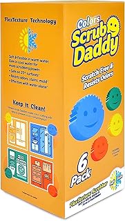 مجموعة إسفنجة Scrub Daddy - ألوان - أجهزة تنظيف خالية من الخدوش للأطباق والمنزل ، مقاومة للرائحة ، ناعمة في الماء الدافئ ، صلبة في البرد ، تنظيف عميق ، آمنة لغسالة الأطباق ، متعددة الاستخدامات ، وظيفي