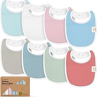 KeaBabies 8-Pack Organic Baby Bibs for Girls & Boys - Teething Baby Bib, Baby Boy Bibs, Baby Girl Bibs, Newborn Bibs