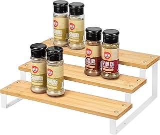 ASTOTSELL Spice Rack Kitchen Cabinet Organizer - 3 Tier Seasoning Organizer Shelf, Step Spice Storage Holder for Kitchen Cabinet, Pantry, Cupboard, Countertop