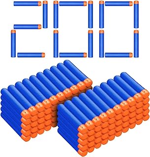 مجموعة طلقات رمي السهام نيرف ان سترايك من سوجوفوج 200 قطعة رصاصات القابلة لاعادة التعبئة الفوم الممتاز متوافقة مع مسدسات ايليت فوم بلاستيكي، أزرق