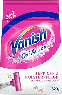 Vanish Oxi Action Upholstery and Carpet Cleaner Powder - 1 x 820 g - Large Area Cleaner for Carpets and Upholstery Against Dirt, Bad Odour and Dust