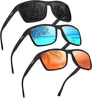 Arjien Square Polarized Sunglasses for Men, Lightweight Mens Sun Glasses with UV400 Protection for Fishing Driving Golf