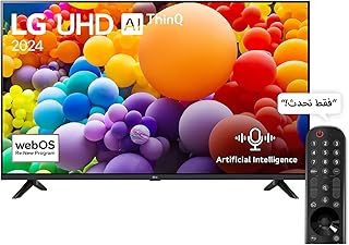 LG تلفزيون ذكي 43 انش 4K LED ويب او اس 24 HDR 10 بتقنية الذكاء الاصطناعي ساوند برو (افتراضي 9.1.2 اب ميكس)، يتضمن جهاز تحكم عن بعد سحري سلسلة UT73 50UT73006LA، ضمان لمدة عامين (موديل 2024 - نسخة