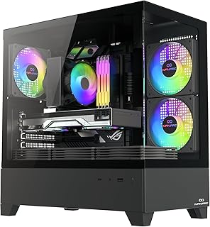 كمبيوتر ألعاب ميني كيوب من انفينيارك (معالج انتل كور i5-14400F - بطاقة رسومات RTX4060 - واي فاي H610M - ذاكرة DDR5 16 جيجابايت - مساحة تخزين M.2 1 تيرابايت)، لون أسود