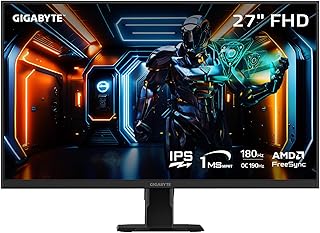 جيجابايت شاشة العاب GS27F ادفانسد - 27 انش IPS - FHD 1920x1080-180Hz/OC 190Hz - 1ms MPRT - AMD فري سينك - HDMI DP - اسود (GS27F A US)