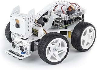 صن فوندر مجموعة سيارة روبوت فيديو ذكية لرازبري باي، بايثون/بلوكلي (مثل الخدش)، تحكم بالويب، تتبع الخط، لمجموعات روبوت راسبيري باي للمراهقين والبالغين (راسبيري باي غير متضمنة)