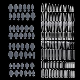 288 قطعة من ملصقات الأظافر الفرنسية من السيليكون، مجموعة مزدوجة الشكل، نظام أظافر، بطانة قابلة لإعادة الاستخدام، أطراف قوالب سريعة البناء، موديل NMKL38