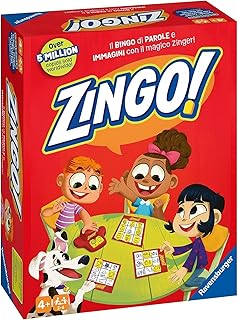 Ravensburger - Zingo Funny Tombola with Words and Pictures, 2-4 Players, Educational Game for Children and Girls from 4 Years, Italian Edition