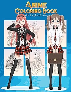 Anime Coloring Book With 3 Styles of Anime: Adorable Manga and Anime Characters set on For Lover Adults Teens Manga من كريت سبيس انديبيندينت بابلشينج بلايتفورم