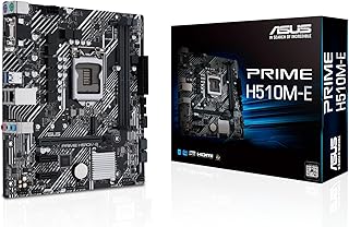 اسس لوحة ام H510M-E انتل H510 LGA 1200 مايكرو ATX مع منفذ الملحقات الاضافية السريع 40 فتحة M2 32Gbps 1GB ايثرنت عرض HDMI D-Sub USB 32 الجيل الاول نوع A ساتا 6Gbps راس كوم برايم H510M-E DDR4