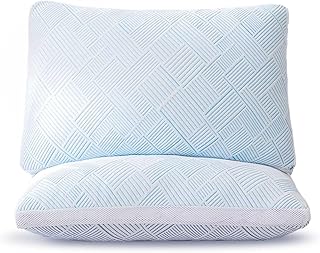 Alkyonos Shredded Memory Foam Cooling Soft Bamboo Viscose Pillows King Set of 2, Adjustable Hypoallergenic Hotel Quality Pillows for Stomach, Back and Side Sleeper, Oeko-TEX Certified