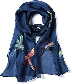 Invisible World Women's Silk Scarf Hand Painted Dragonfly