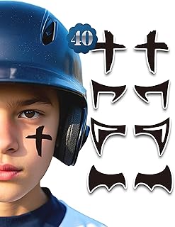 40 Pairs Breathable Eye Black Stickers for Men Women, Sports Face Eyeblack Sticker for Football Baseball Softball Themed Party Birthday Party Supplies (Mixed 40)