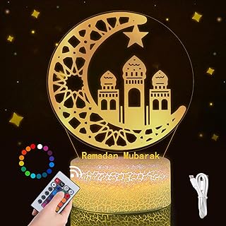 فوانيس رمضان ذاتية الصنع من كونكون، زينة العيد ورمضان، فوانيس رمضان ثلاثية الابعاد 16 لون، ديكورات العيد على شكل قمر ونجمة اسلامية