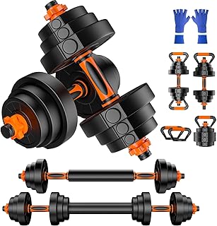 AJUMKER Dumbbells set,20KG Dumbbell Sets for Men Women,Free Hand Adjustable Dumbbells Weights Set Pair Fitness Adjustable Lifting Training Set Dumbells Weight for Home Gym Use