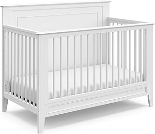 Storkcraft Solstice 4-in-1 Convertible Crib (White) - Easily Converts into Toddler Bed, Daybed, or Full-Size Bed