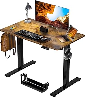 Kingant Standing Desk Height Adjustable Electric Stand Up Desks [40 x 24 Inch] - Ergonomic Sit Stand Desk Rising Desks for Home Office, Computer Desk, Stand Desk Workstation with Cable Management