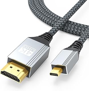 كلافوب كيبل مايكرو HDMI الى HDMI بطول 6 قدم، كيبل HDMI الى مايكرو HDMI يدعم 4K 3D 18Gbps محول مايكرو HDMI متوافق مع راسبيري باي 4، جوبرو هيرو 6 5، اي او اس M50، A6400، HDTV وغيرها