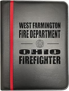 Compatible with West Farmington Ohio Fire Departments Firefighter Thin Red Line Firefighters Portfolio Padfolio Organizer Firefighter's Prayer Print Thin Red Line Maltese Cross Decal Pack of 1