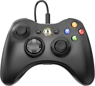 Wired Controller Compatible With Xbox 360/Slim Pc Windows 10/8/7 Black