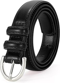 VONMELLI Women's Leather Belt For Jeans Dresses Adjustable Vintage Waist Belts For Women Fashion Leather Belt Classic Ladies Belts With Single Prong Buckle