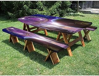 Starry sky Picnic Table and Bench Fitted Tablecloth Cover, Cosmic starry style theme, for outdoor picnic parties, 28 x 72 Inch