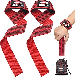 Seektop Wrist Straps for Weightlifting - 25'' Gym Lifting Straps with Breathable & Anti-Slip Suture, Safty Wrist Wraps for Workouts, Bodybuilding, Powerlifting, Strength Training, Men & Women(1 pair)