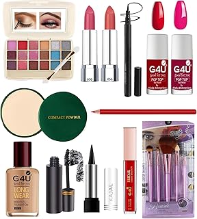 G4U 17-Piece Glow Up Makeup Kit With Eyeshadow Lipstick Eyeliner Compact Foundation Every Essential All-in-One Beauty Set 36 56