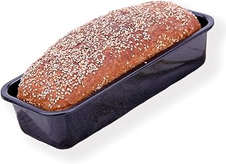 chg Loaf Tin, King Cake Tin, Bread Baking Tin in Enamel, 32 x 13 x 7 cm, Cut and Scratch-Resistant, Environmentally Friendly, Made in Germany, Black Speckled, SET 363-02