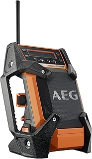 AEG راديو موقع البناء مع DAB+ FM 18 فولت لتشغيل التيار الكهربائي او البطارية، غطاء قوي، بدون بطارية - BR1218C-0