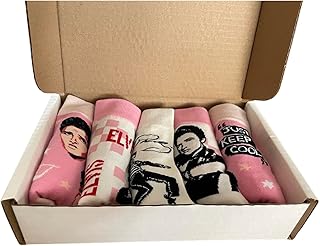 FIVE Pairs of Elvis Socks in a Box UK Adult SZ 4-8 / Gift for Wife/Mum/Girlfriend/Gift For an Elvis Fan/Elvis Gift/Elvis Socks