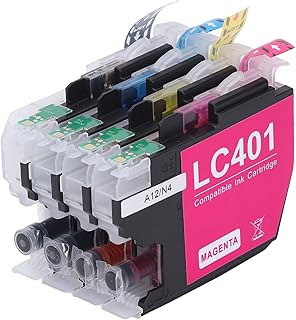 4Pcs Ink Cartridges Set Magenta Printer Ink for Lc401, Toner Cartridge Black Inkjet Cartridge Cyan Printer Cartridge Industrial Label Makers