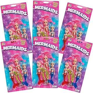 Mermaid Splash Plastic Toy Set - 6 Sets - Perfect for Prizes, Party Favors & Ocean-Themed Celebrations