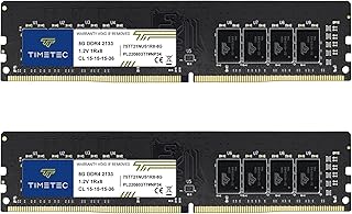 تايم تيك مجموعة 16GB (2x8GB) DDR4 2133MHz PC4-17000 غير مخزن مؤقت 1.2 فولت CL15 1Rx8 رتبة واحدة 288 دبوس UDIMM كمبيوتر مكتبي ترقية وحدة ذاكرة RAM للكمبيوتر المكتبي (16GB (2x8GB))