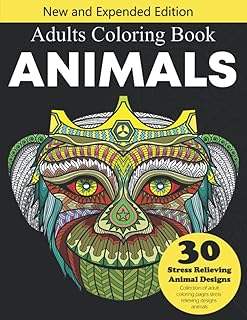 Adult Coloring Book - Animals Mandalas stress relieving: 30 Stress Relieving Animal Designs | Collection of adult coloring pages stress relieving ... | Easy adult coloring books with animals