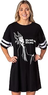 Disney Womens Villains Varsity Football Tee Oversized Night Shirt Maleficent Nightgown