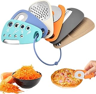 Veggie Peelers for Kitchen,Stainless Steel Peeler Pizza Cutter Grinder | 6X Multifunctional Kitchen Gadgets, Bottle Opener, Cooking Tools for Garlic, Fruit, Veggie