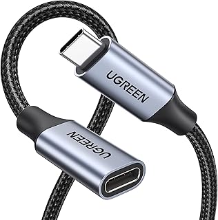 كيبل وصلة USB C من يوجرين، موصل USB 3.1 C ذكر الى انثى جيل ثاني 10Gbps لنينتندو سويتش وماك بوك برو وايباد ميني 6 وسامسونج جالكسي اس 21 بلس واس 20 ونوت 20 واس 10 وجوجل بكسل 3 و2 اكس ال وهواوي-0.5 متر