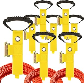 AKOLAFE 8 Pack Extension Cord Organizer Yellow E Track Accessories 16” Etrack Extension Cord Strap Holder Heavy Duty Air Hose Straps Storage Straps Rope, Cable, Cord Hanger for Wall E-Track Management