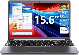 لابتوب اس جي اي ان بشاشة 15.6 انش ومعالج سيليرون N5095 (حتى 2.9GHz)، شاشة FHD 1920x1080، 12GB DDR4 512GB SSD، بلوتوث 4.2، USB 3.0، واي فاي (رمادي)