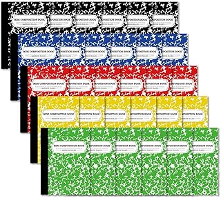 دفتر ملاحظات اساسي مسطر صغير من فيلا، دفتر ملاحظات لطيف بتصميم رخامي مقاس ملائم للجيبب S للاطفال للمدرسة والمنزل والمكتب، مجموعة من 30 قطعة تتوفر بـ5 الوان، 4.5 × 3.25 انش، 120 الصفحات