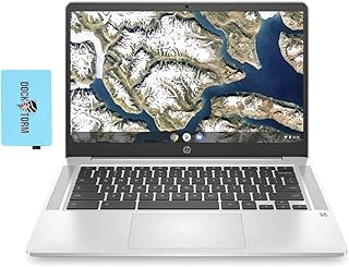 HP لابتوب كروم بوك 14 انش FHD قيّم للاستخدام اليومي (انتل سيليرون N4000 ثنائي النواة، ذاكرة RAM 4GB، ذاكرة اي ام ام سي 64GB، انتل UHD 600، واي فاي 6، بلوتوث 5.0، كاميرا ويب، 1×USB 3.1، نظام تشغيل