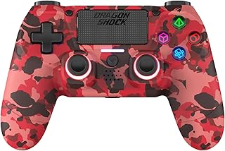 DragonShock - Mizar Wireless Bluetooth Controller for PS4, PC and Mobile, Red Camo