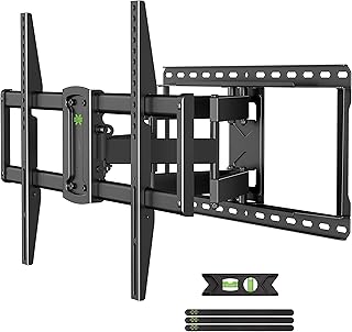 يو اس اكس ماونت حامل تلفزيون قابل للامالة لحائط التلفزيون مقاس 37-90 بوصة كحد اقصى. فيسا 600 × 400 ملم، حامل تلفزيون شديد التحمل حتى 60 كجم، جدار تلفزيون عالمي مع ذراع مزدوج قابل للتمدد