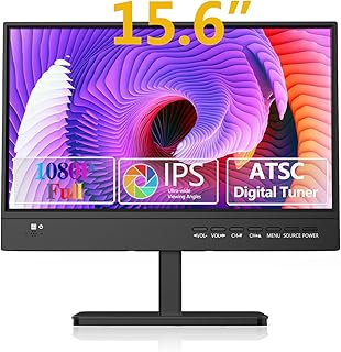 تلفزيون 15.6 بوصة من اوثويج، شاشة مسطحة FHD IPS 1080P مع هوائي وموالف ATSC رقمي، HDMI/USB/VGA/منفذ، كيبل شاحن سيارة 12 فولت / طاقة تيار متردد للمطبخ والكارافان، LED، أسود