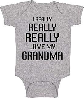 I Really Really Love My Grandma - Funny Baby Essentials Bodysuit - Newborn Baby Girl Clothes