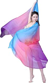 Women's Belly Dance Gradual Colorful Chiffon Scarf and Veil 2.5 * 1.2M