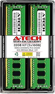 ايه-تيك مجموعة 32GB (2x16GB) DDR4 3200MHz PC4-25600 ECC RDIMM 2Rx8 1.2V ثنائي الرتبة ECC مسجل DIMM 288 دبوس خادم ومحطة العمل RAM وحدات ترقية (ايه-تيك Enterprise Series)